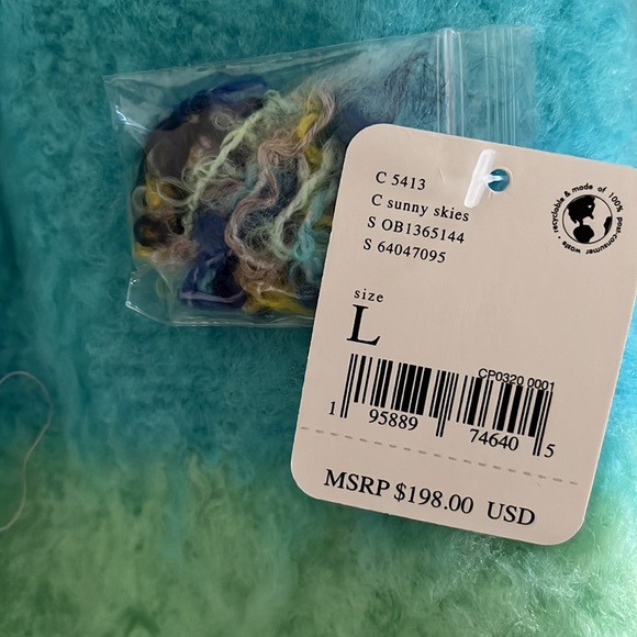 Free People Dream Team Cardigan Stripe Hooded Sweater Sunny Skies Size L - Picture 14 of 15